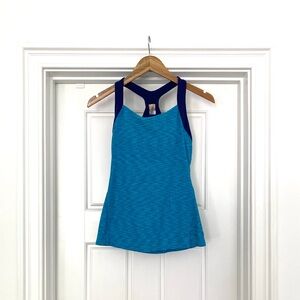 Lucy Racerback Crossback Tank Top - Seafoam Blue Heather